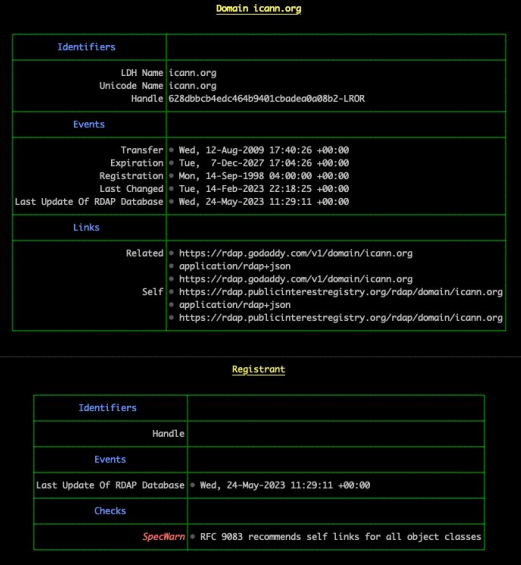 ICANN RDAP CLI